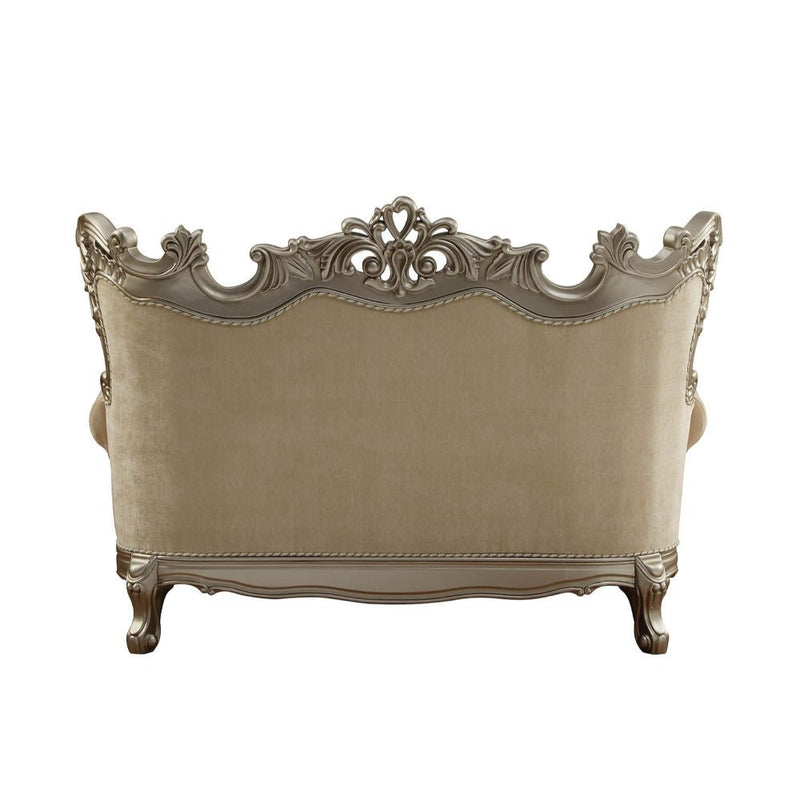 Ranita - Loveseat With 6 Pillows - Fabric & Champagne - R&R Furniture Gallery (Fountain Valley, CA)