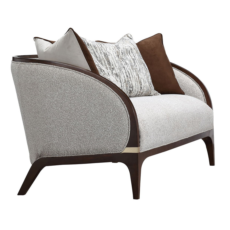 Houston - Loveseat - Pebble / Walnut - R&R Furniture Gallery (Fountain Valley, CA)