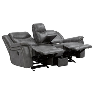 Carmen - Cool Motion Loveseat With Storage, With Reclining Function And Built In Storage - Gray