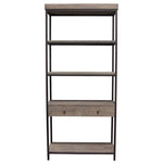 Sequoia 87" 2-Drawered Shelf Unit in Grey Oak Finish with Iron Frame by Diamond Sofa