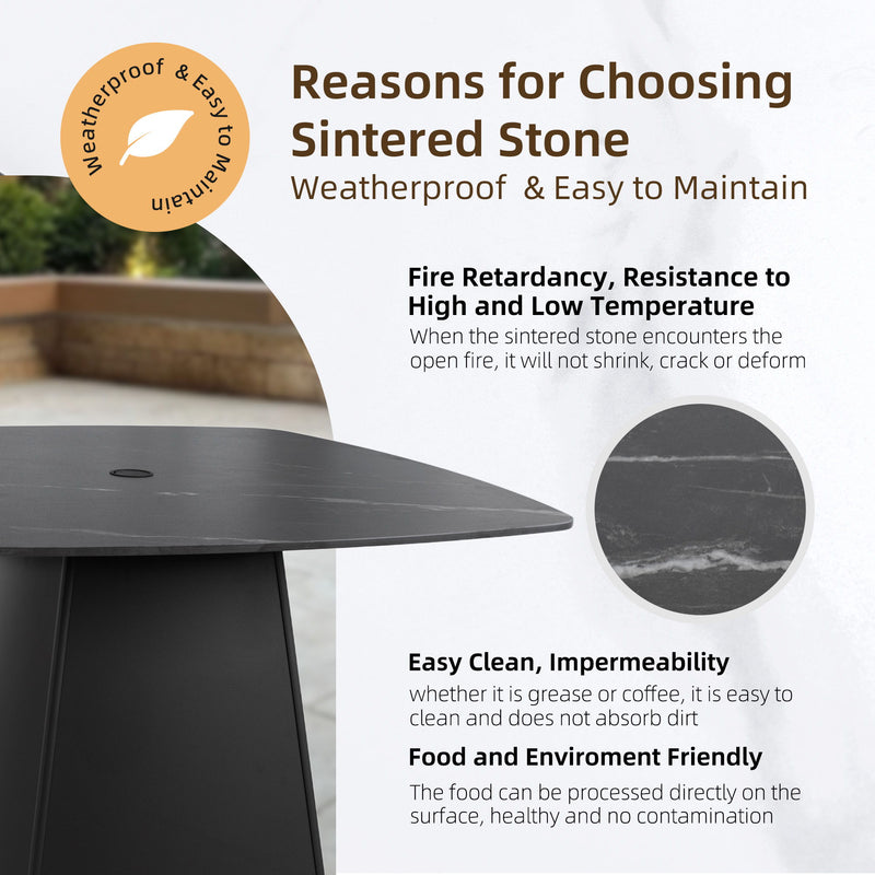 Rounded Square Outdoor Pedestal Dining Table - R&R Furniture Gallery (Fountain Valley, CA)