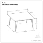 Square Hunter dining table by Simpli-Home, showcasing a modern wooden tabletop with sturdy legs in a contemporary design.