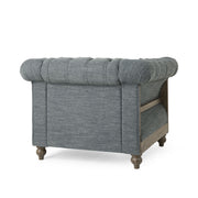 Fabric Upholstered Club Chair With Scrolled Tuxedo Arms - R&R Furniture Gallery (Fountain Valley, CA)