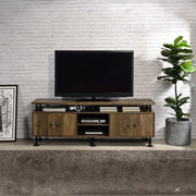 Ensata II - TV Stand - Rustic Oak & Black - R&R Furniture Gallery (Fountain Valley, CA)