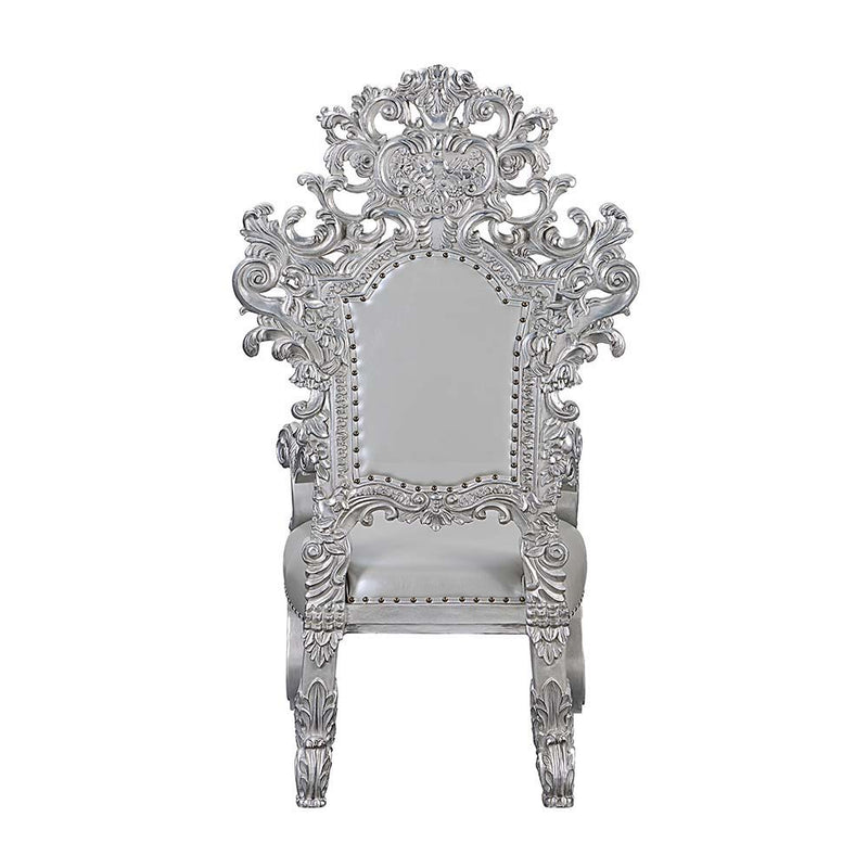 Valkyrie - Arm Chair (Set of 2) - Synthetic Leather & Antique Platinum - R&R Furniture Gallery (Fountain Valley, CA)