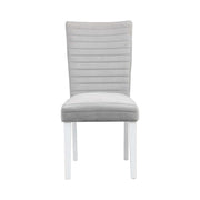 Elizaveta - Side Chair (Set of 2) - Gray Velvet &White High Gloss - R&R Furniture Gallery (Fountain Valley, CA)