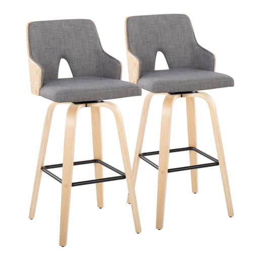 Lumi Source Stella contemporary fixed height barstools with swivel and square footrest, set of 2, stylish modern seating for kitchen or bar