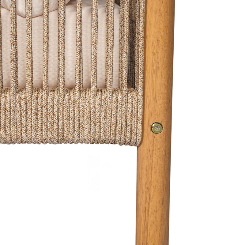 Modern Outdoor Woven Lounge Chair With Solid Wood Frame - Teak - R&R Furniture Gallery (Fountain Valley, CA)