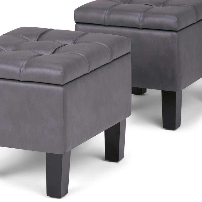 Dover - 3 Piece Storage Ottoman Contemporary Design - R&R Furniture Gallery (Fountain Valley, CA)