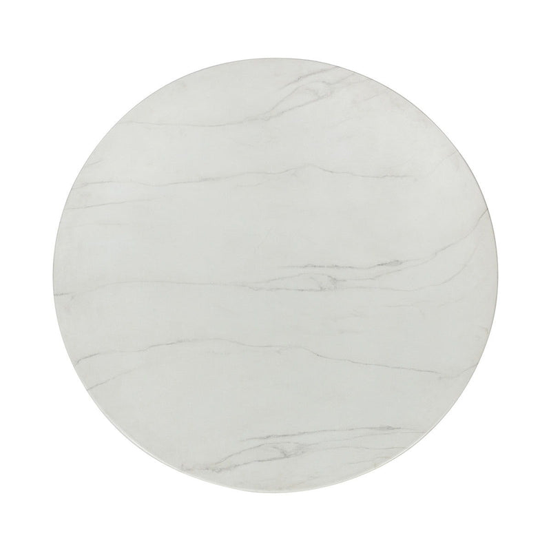 Caspia - 47" Outdoor Round Dining Table - Snowdrift White / Black - R&R Furniture Gallery (Fountain Valley, CA)