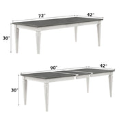 Katia - Dining Table With Leaf - Rustic Gray & Weathered White - R&R Furniture Gallery (Fountain Valley, CA)