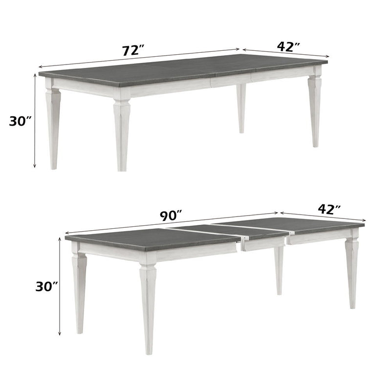 Katia - Dining Table With Leaf - Rustic Gray & Weathered White - R&R Furniture Gallery (Fountain Valley, CA)