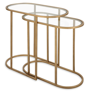 Nesting Tables (Set of 2) - Antique Brushed Brass