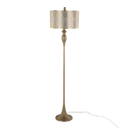 Lumi Source Ashland contemporary floor lamp with laser-cut metal shade, black finish, and modern design for living room or office.