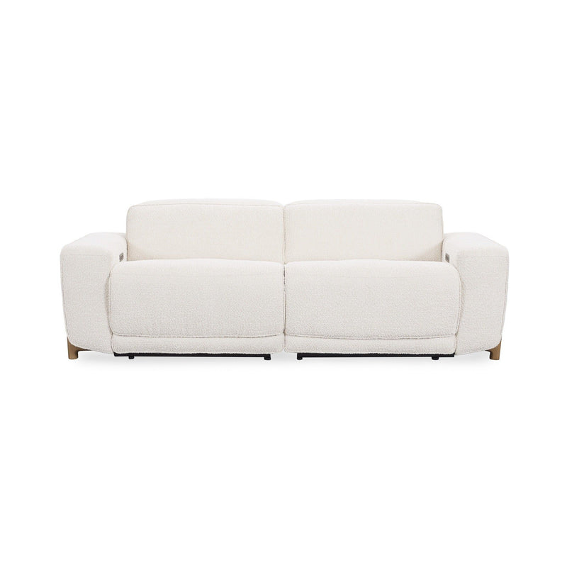 Darrow - Upholstered Power Recliner Sofa - Ivory - R&R Furniture Gallery (Fountain Valley, CA)