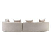 Elegant curved sectional sofa by Noble House with full foam cushions, showcasing plush seating and stylish design.