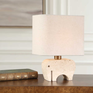 Tusk - Travertine Accent Lamp - Beige