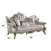 Libertee - Sofa With 5 Pillows - Beige Fabric & Champagne - R&R Furniture Gallery (Fountain Valley, CA)