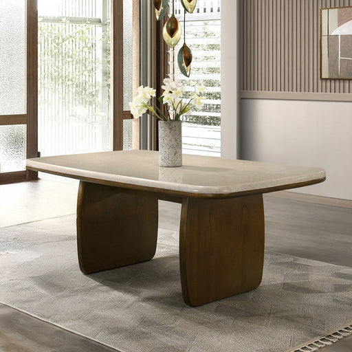 Kasha - Dining Table With Marble Top Top - Vintage Oak - R&R Furniture Gallery (Fountain Valley, CA)