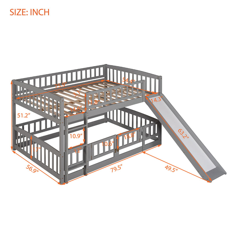Low Bunk Bed With Slide, Fence And Ladder - R&R Furniture Gallery (Fountain Valley, CA)