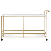 Kenda - Serving Cart - Clear Glass, Mirrored & Gold - R&R Furniture Gallery (Fountain Valley, CA)