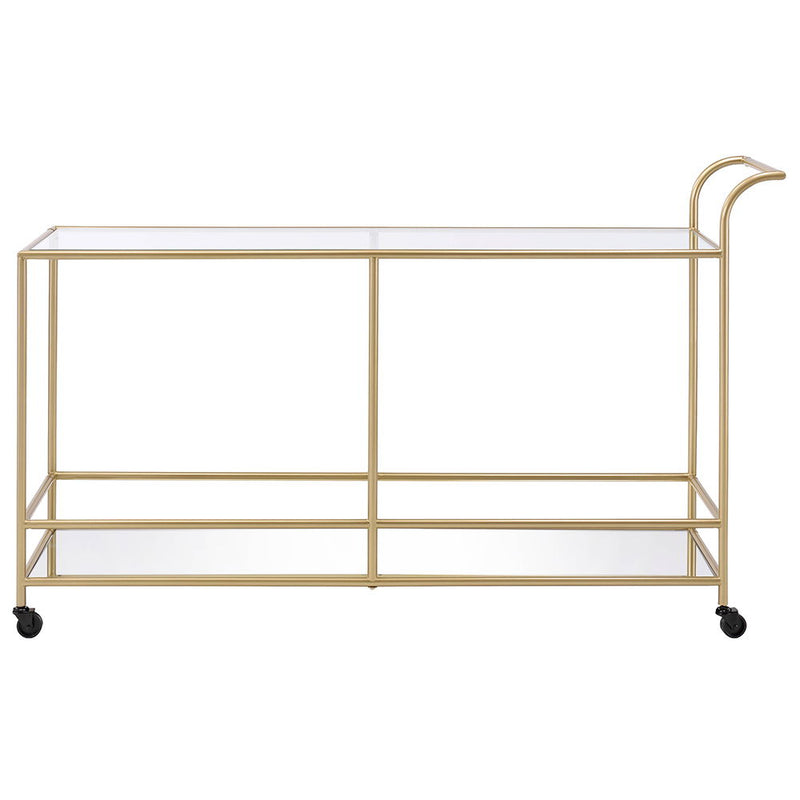 Kenda - Serving Cart - Clear Glass, Mirrored & Gold - R&R Furniture Gallery (Fountain Valley, CA)