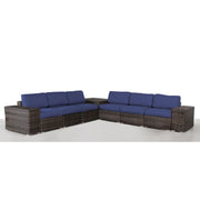 Elegant Outdoor Rattan Wicker 6 Person Seating Group With Cushions - R&R Furniture Gallery (Fountain Valley, CA)