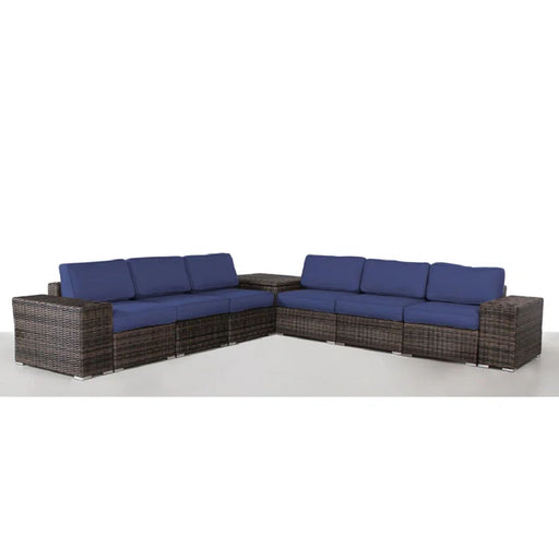 Elegant Outdoor Rattan Wicker 6 Person Seating Group With Cushions - R&R Furniture Gallery (Fountain Valley, CA)