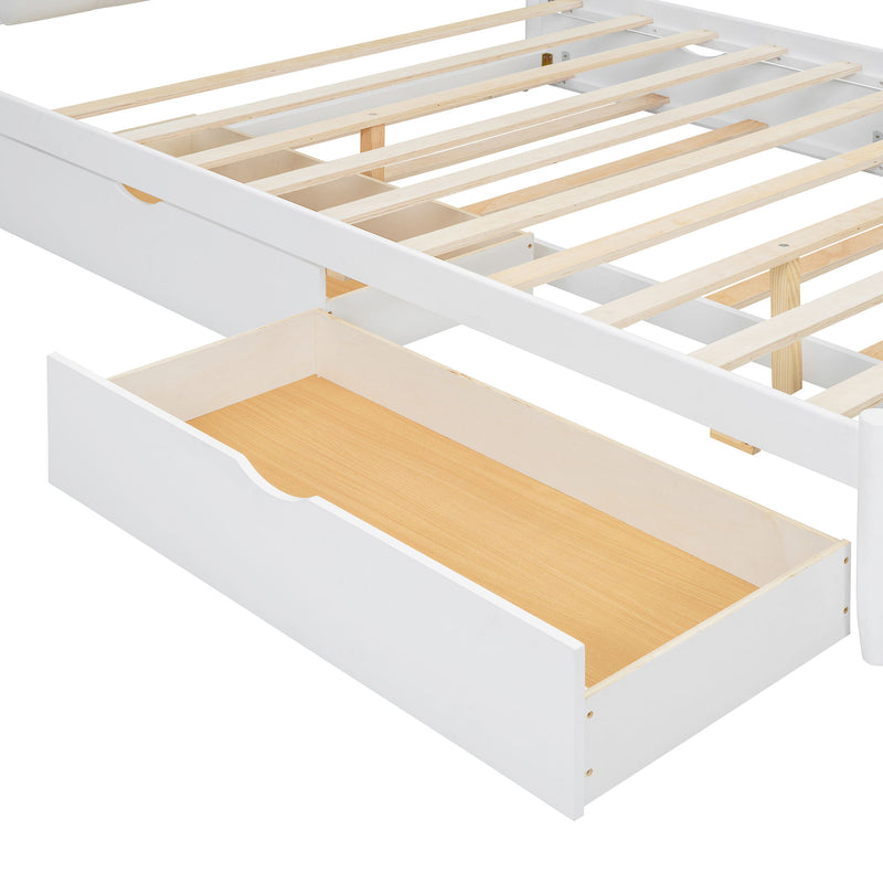 Storage Platform Bed, With 2 Big Drawers, Trundle, One Set Of Sockets & USB Ports - R&R Furniture Gallery (Fountain Valley, CA)