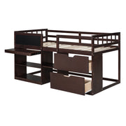 Low Loft Bed With Rolling Desk, Shelf And Drawers - R&R Furniture Gallery (Fountain Valley, CA)