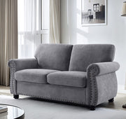 Soft Loveseat, Upholstered 2 Seater Couch, Loose Back Cushions And Turned Legs - R&R Furniture Gallery (Fountain Valley, CA)