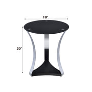 Geiger - End Table - Black Glass & Chrome - R&R Furniture Gallery (Fountain Valley, CA)