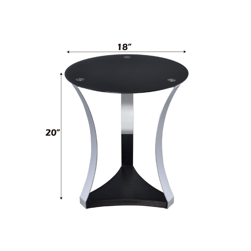Geiger - End Table - Black Glass & Chrome - R&R Furniture Gallery (Fountain Valley, CA)