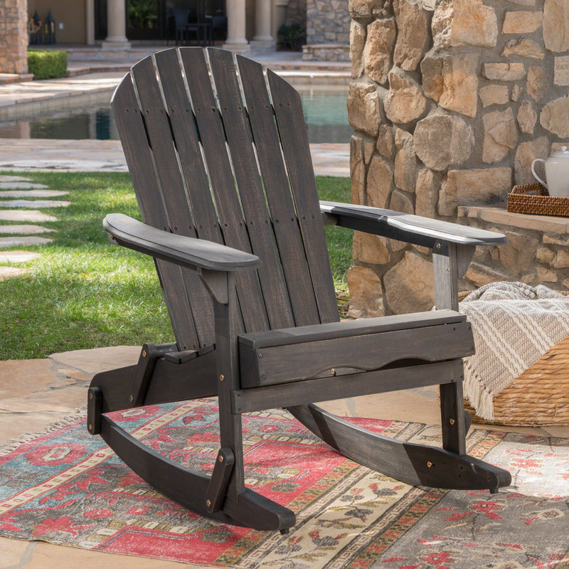 Outdoor Adirondack Rocking Chair With Hand Crafted Details - R&R Furniture Gallery (Fountain Valley, CA)