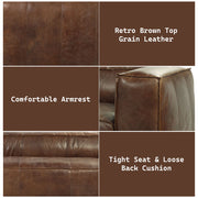 Brancaster - Sofa - Retro Brown Top Grain Leather - R&R Furniture Gallery (Fountain Valley, CA)