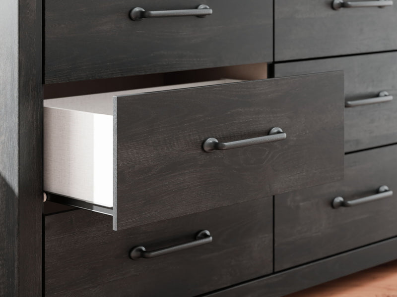 Hollivern - Six Drawer Dresser - Dark Gray - R&R Furniture Gallery (Fountain Valley, CA)