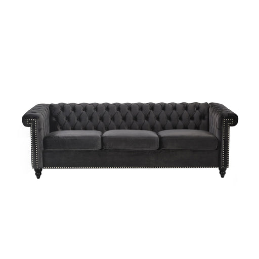 Noble House Chesterfield style 3-seater sofa with deep button tufting and elegant stationary design in a classic upholstery.
