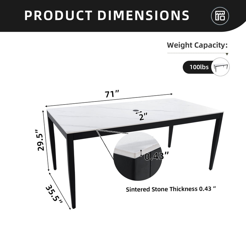 Modern outdoor patio dining table by Life Outside with tapered legs, weatherproof, rust-free metal surface for garden or patio use.