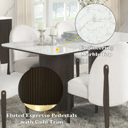 Clayten - Dining Table With Marble Top - White Natural Marble Top & Espresso - R&R Furniture Gallery (Fountain Valley, CA)