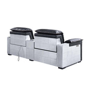 Misezon - Power Motion Recliner - Black Top Grain Leather & Aluminum - R&R Furniture Gallery (Fountain Valley, CA)