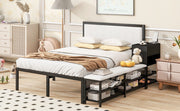 Platform Bed With 2 Tier Storage Shelves, Storage Cabinet - R&R Furniture Gallery (Fountain Valley, CA)