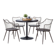 Lumi Source Dakota Winston 5-piece contemporary dining set with black, brown, and dark walnut finish, including table and chairs.