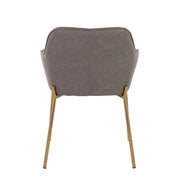 Pair of Lumi Source Daniella contemporary dining chairs with sleek wooden legs and upholstered seats, set of two.