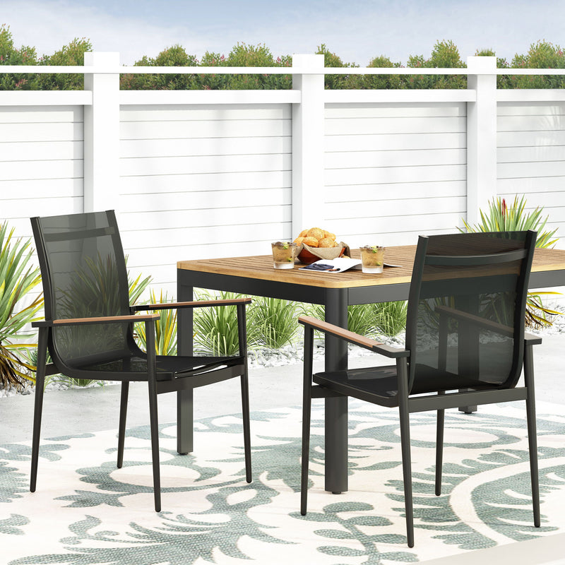 Barrister - Dining Chair (Set of 2) - Black / Natural - R&R Furniture Gallery (Fountain Valley, CA)