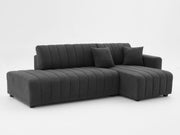 Urban Retreats Jessica lamb wool sectional sofa with chaise, stationary living room furniture in a modern design.