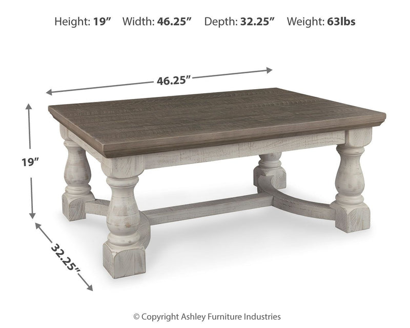 Havalance - Rectangular Cocktail Table - Gray / White - R&R Furniture Gallery (Fountain Valley, CA)