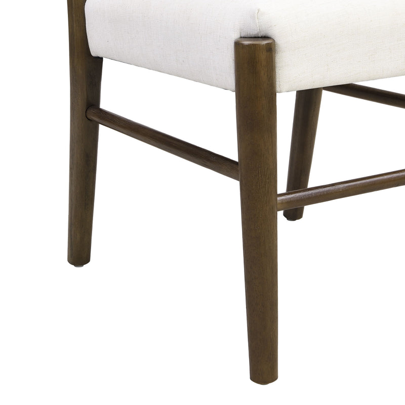Noble House farmhouse style dining chair set featuring ladder back design and wooden construction, ideal for rustic dining rooms.