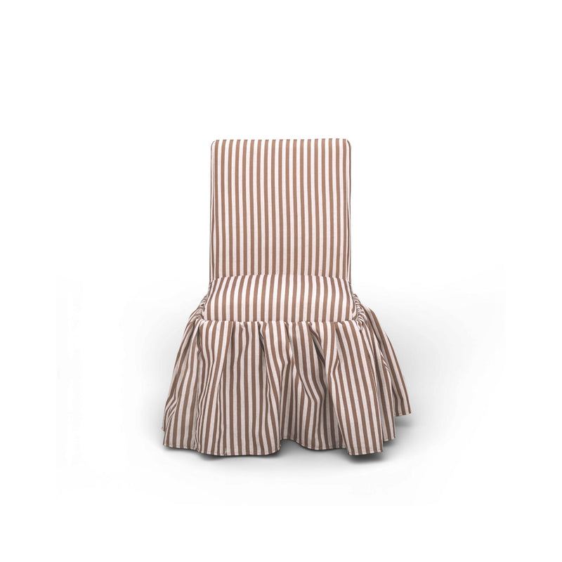 Gertrude striped linen side dining chair by TOV Furniture with a modern design and comfortable padded seat.