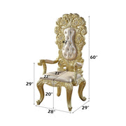 Cabriole - Arm Chair (Set of 2) - Light Gold Synthetic Leather & Gold - R&R Furniture Gallery (Fountain Valley, CA)