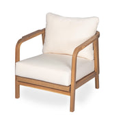 Outdoor Lounge Chair With Woven Backrest, Solid Wood Frame, Comfortable Cushions - R&R Furniture Gallery (Fountain Valley, CA)